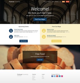 Fictional University, a project for Udemy's Become a WordPress Developer course, by Brad Schiff.