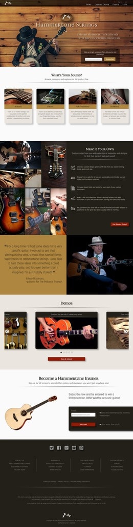 Hammertone Strings, a personal product landing page project.